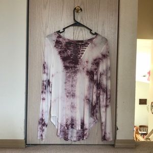 American Eagle purple tie die long sleeve size L